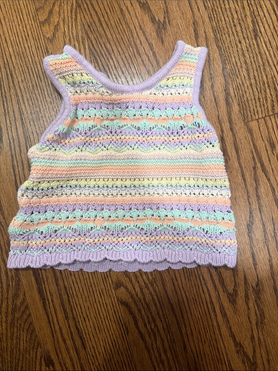 Zara Other - Zara 3T Crochet Pastel Knit Tank Top
